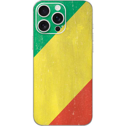 Republic of the Congo Flag Distressed iPhone 16 Pro Max Skin